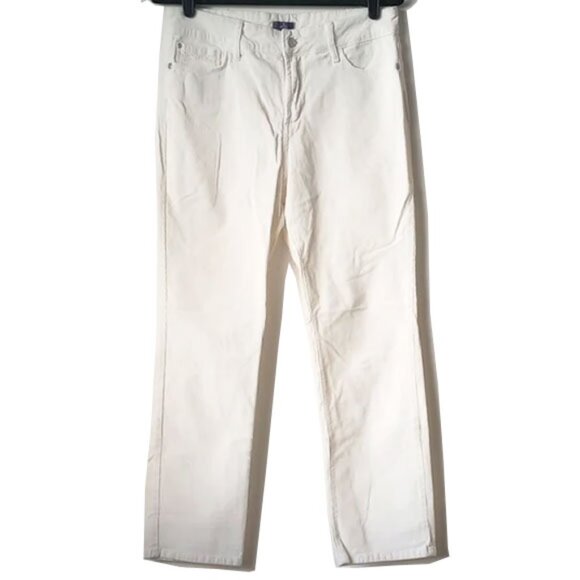 NWOT NYDJ Marilyn Straight Stretch Corduroy Jeans 12P Ivory P13J23GW - Picture 2 of 14